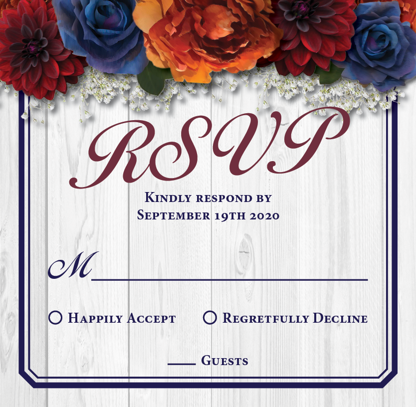 John and Sam Wedding RSVP Card